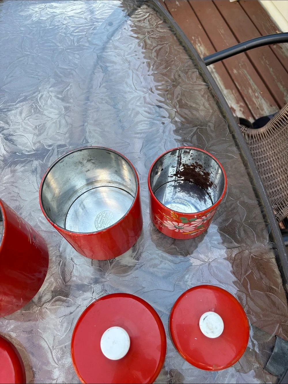 Vintage Ransburg Hand Painted Canister Set